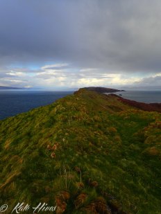 On top of the Garvellachs looking North along the ridge across the Firth of Lorne.